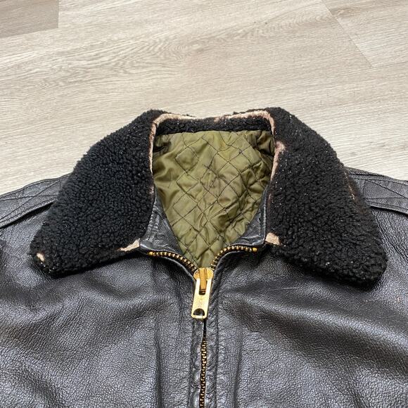 True Vintage 50s 60s Aviator Bomber Flight Jacket Talon Zipper Men's L - Picture 10 of 10